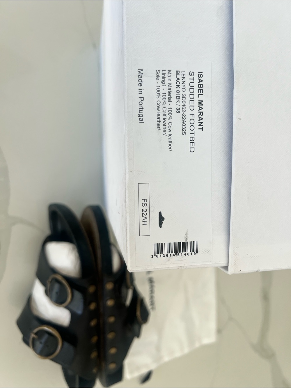Isabel Marant Kids Black Double-Buckle Sandals with Brass Hardware - Picture 5 of 5